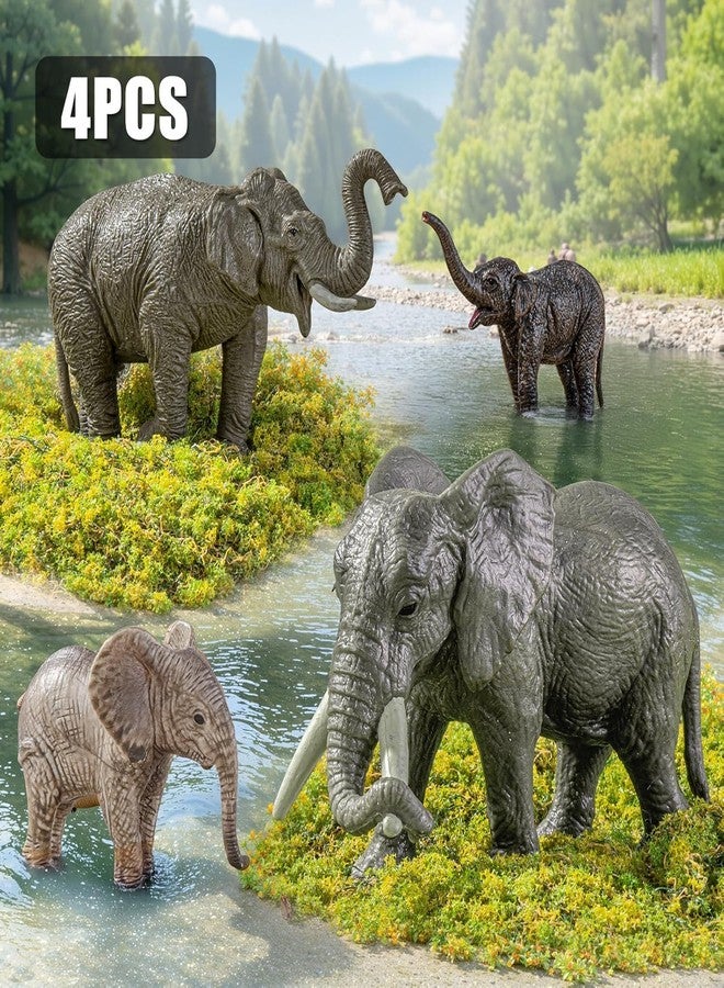 Mallexo Elephant Animal Toy for Kids | 4 PCS Realistic Safari Animals Toys Elephants Family Action Figurine Model Playset for Boys and Girls Birthday Gifts for Children Educational & Decoration Items - Image 4
